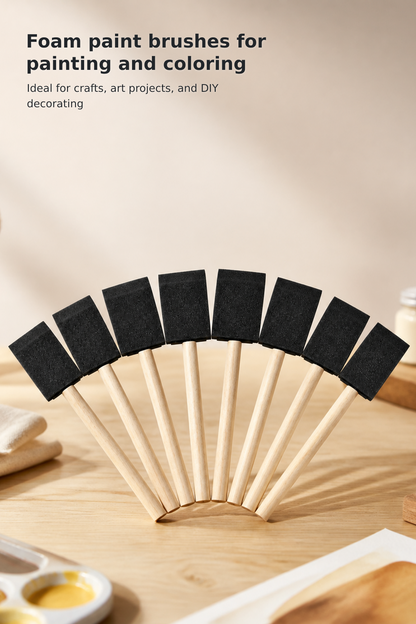 8-Pack 1.6-Inch Foam Paint Brushes