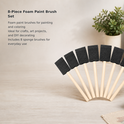 8-Pack 1.6-Inch Foam Paint Brushes